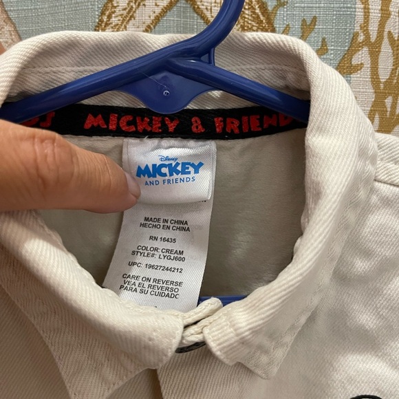 Disney Mickey And Friends 2T Snap Jean Jacket Colorful Creme Boy Girl Toddler - Picture 11 of 11